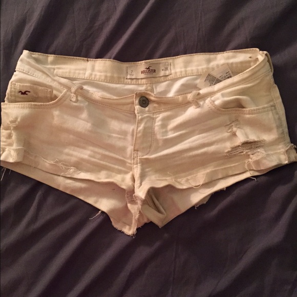 White hollister jean shorts