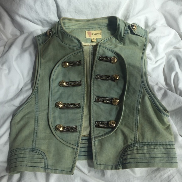Acid Wash Denim Vest
