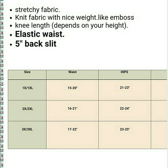 Plus size skirt high waisted pencil slit New Sexy - Picture 4 of 4