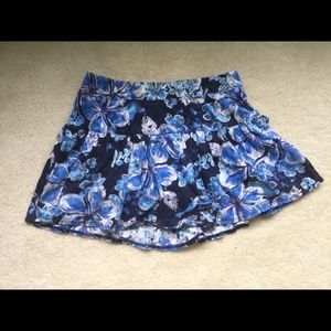 Blue Floral Skort