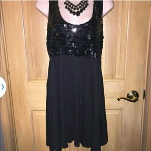 American Rag. Black Dress w. Black Sequence on Top