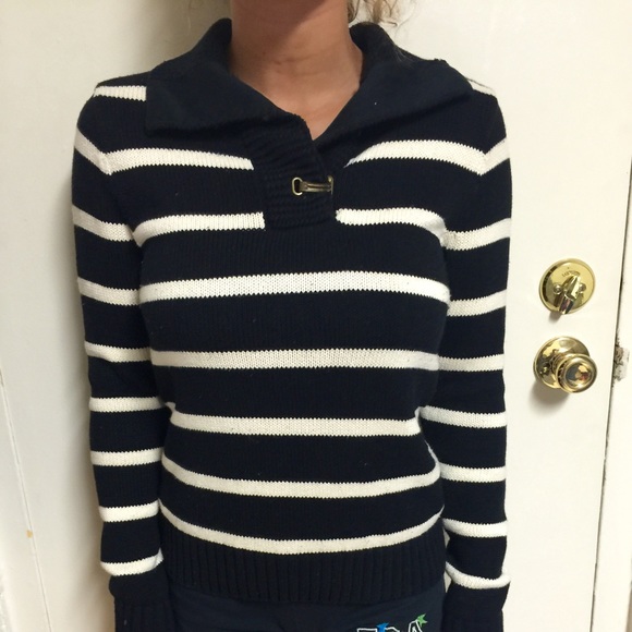 Blue and White Striped Sweater