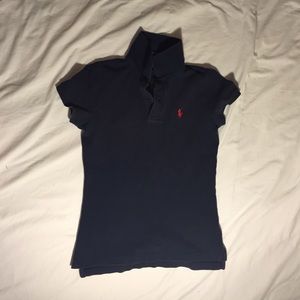 Navy blue collar polo shirt