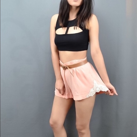 Black T-Shape Sexy Cropped Top