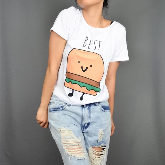 Best Friend Burger Graphic Tee Top
