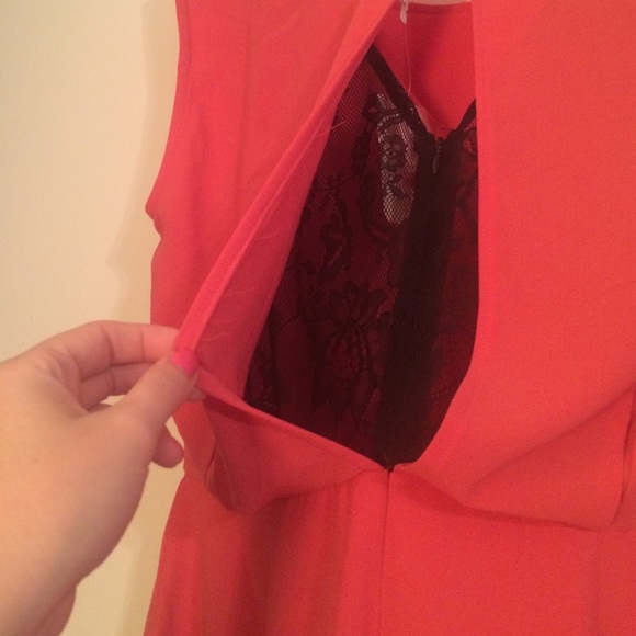 Price reduced! Pretty coral and black lace dress - Picture 3 of 4