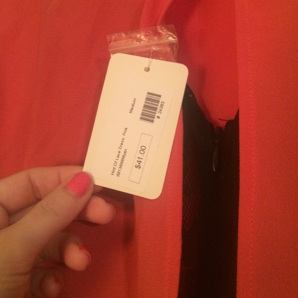 Price reduced! Pretty coral and black lace dress - Picture 4 of 4
