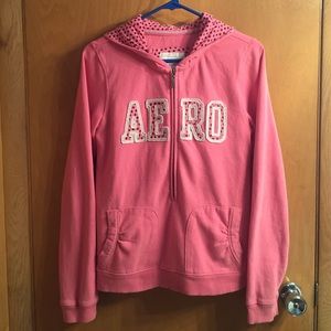 Pink w/ brown accent polka dot  sweatshirt