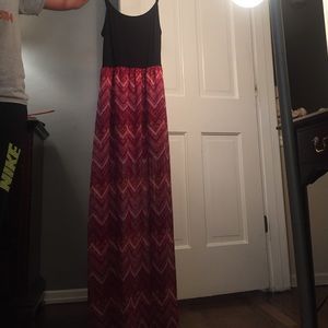 Multicolored patterned maxi dress