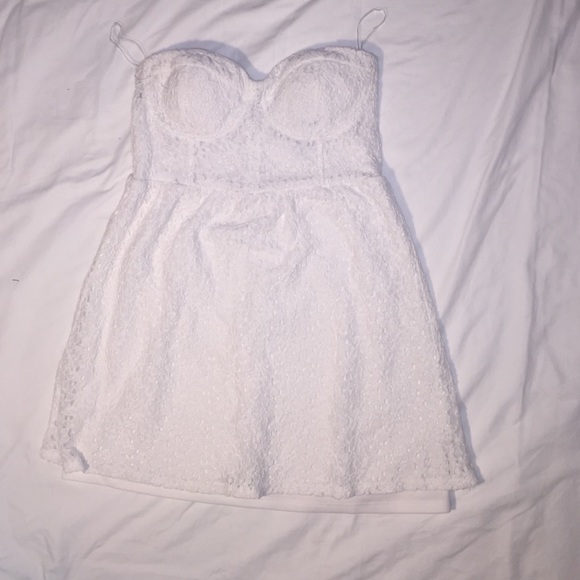 White strapless sun dress