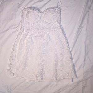 White strapless sun dress