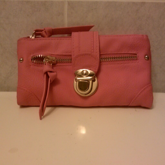 Slightly used coral clutch.