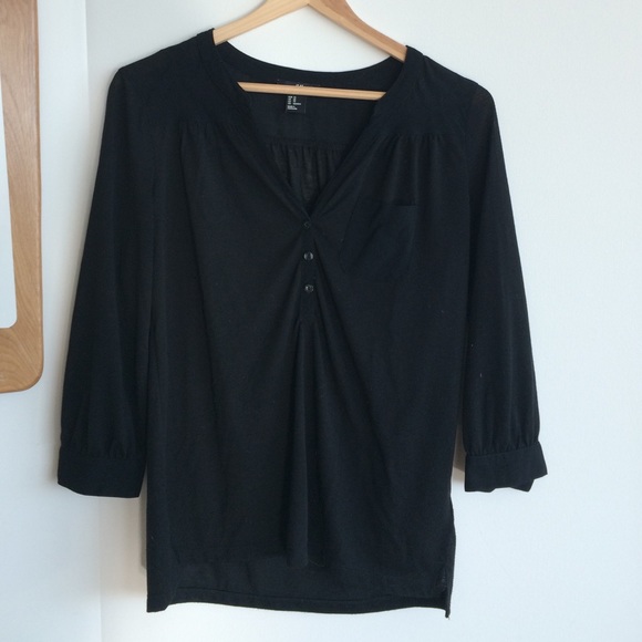 Black 3/4 sleeves tee