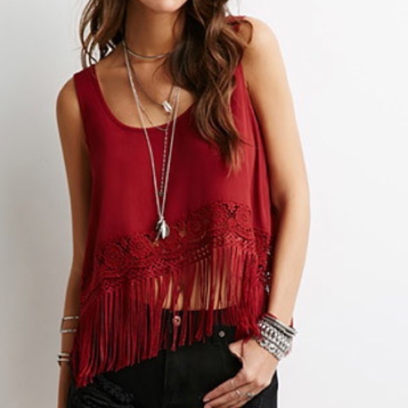 Fringed Crochet Tank