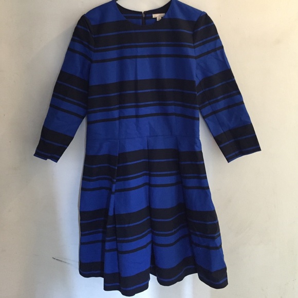Long Sleeve Blue Striped Dress