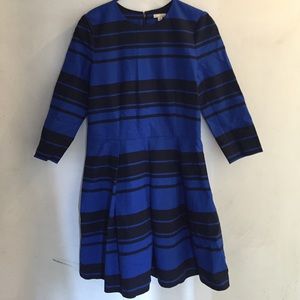 Long Sleeve Blue Striped Dress