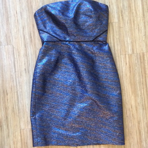 J.Crew Collection strapless navy glitter dress