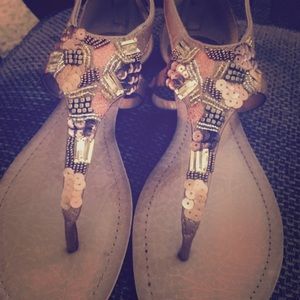 Sandals size 9 -- but fits smaller than size 9