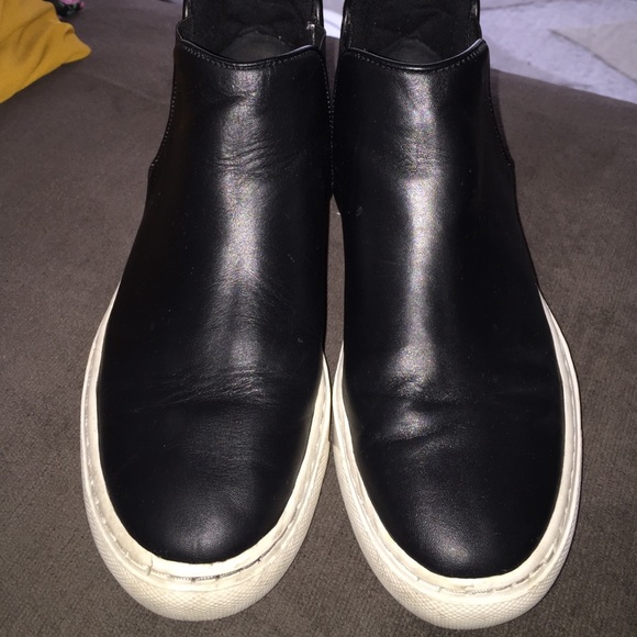 Leather slip on shoes