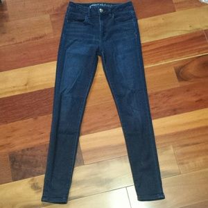 Hi rise dark wash jegging