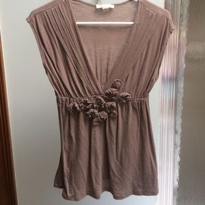 Deep V knit blouse