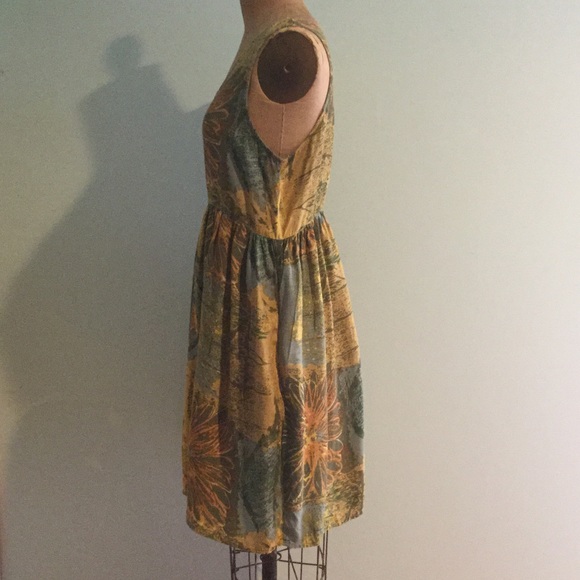 Ecote multicolor floral rayon s/less mini dress-L - Picture 3 of 4