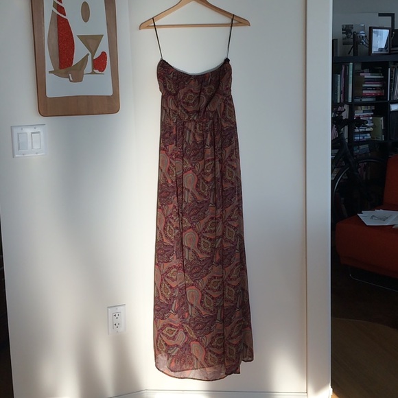 Strapless paisley maxi dress