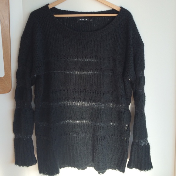 Black knit oversized sweater