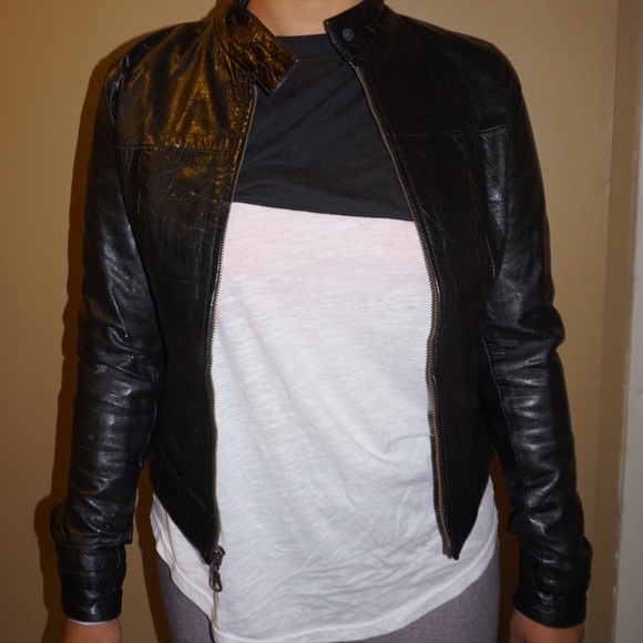 Black Leather Moto Jacket