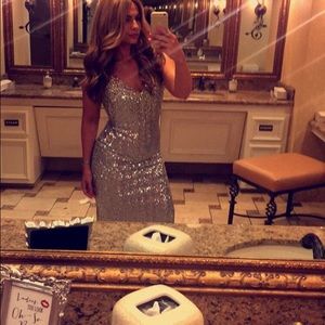 La Femme jeweled sequins gown.