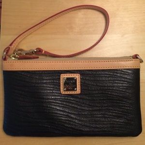 Dooney & Burke black leather wristlet