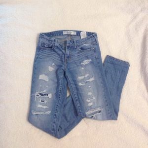 Abercrombie destroyed denim boyfriend jeans