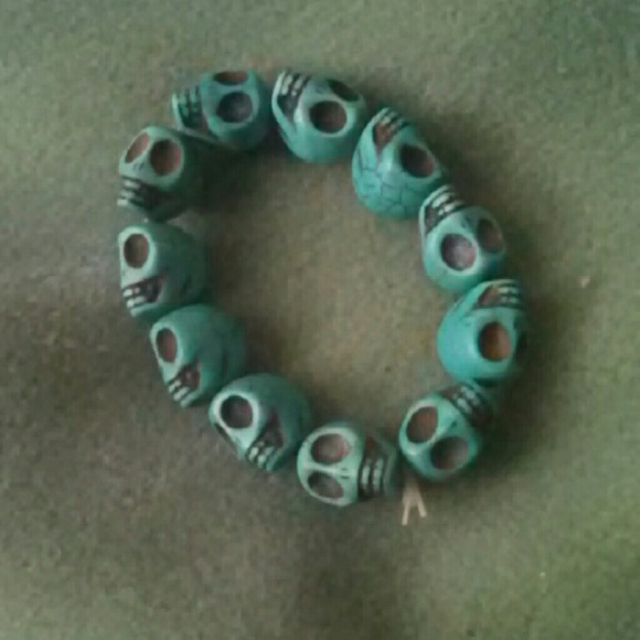 Turquoise skull bracelet