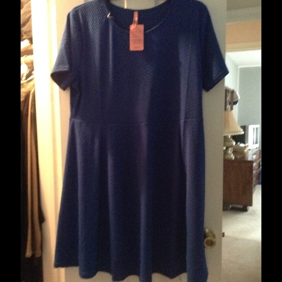 Blue fit n flare dress - NWT 3x