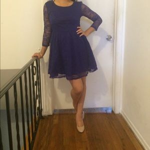 Dark Blue 👗Lacey Dress