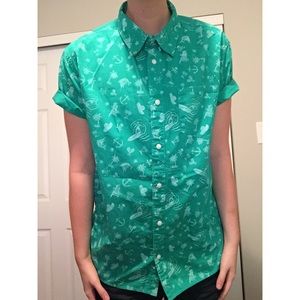 Men's Short Sleeve Tropical Print Button Down