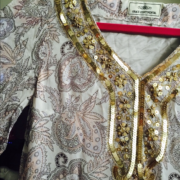 Paisley gold flowy dress boho