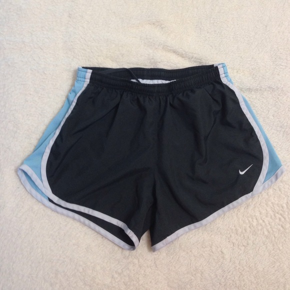 Grey, white, and light blue nike tempo shorts