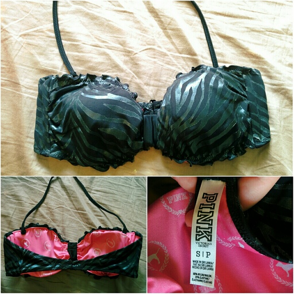 Black Zebra VS Pink Bikini Top NWOT