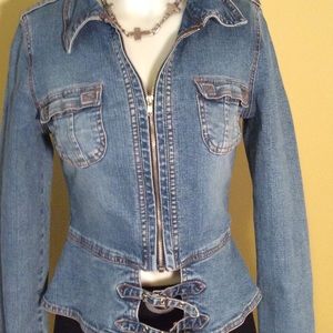 XOXO jeans denim moto jacket