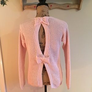 Pink Bow-Back Sweater