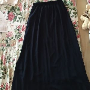 Navy blue long skirt