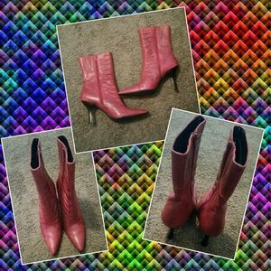 Red high-heeled boots