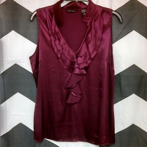 Maroon colored silky top