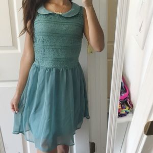 Turquoise collared dress