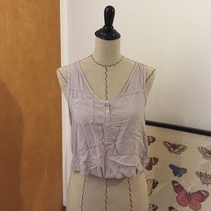 Lavender Geometric Back Crop Top