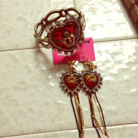 Betsy Johnson Royal Engagement Bracelet & Earrings