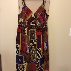 Tribal-Print Maxi Dress