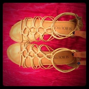 Gold gladiator sandals