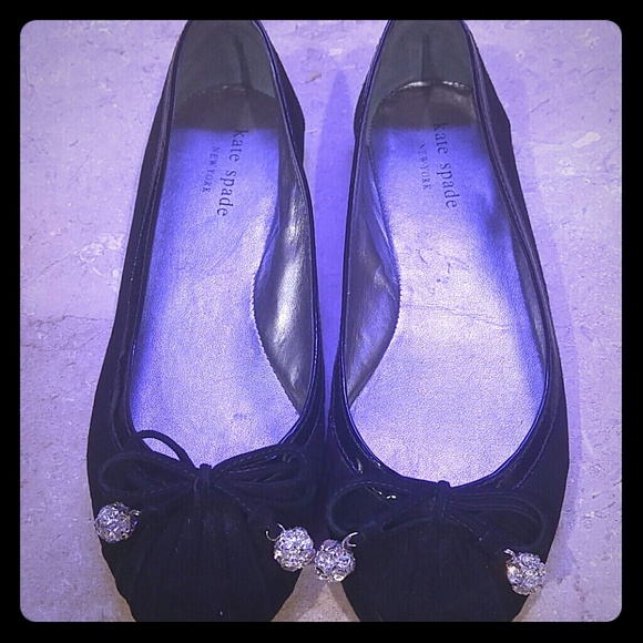 Kate spade velvet rhinestone flats